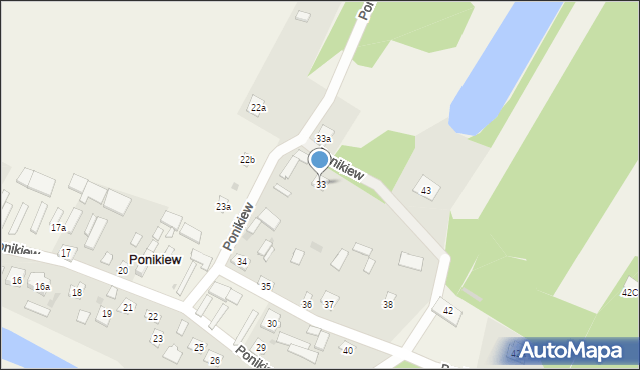 Ponikiew, Ponikiew, 33, mapa Ponikiew