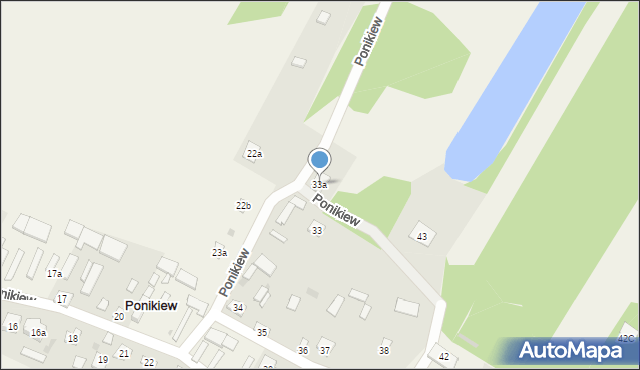 Ponikiew, Ponikiew, 33a, mapa Ponikiew