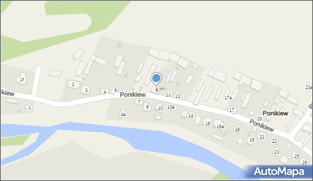 Ponikiew, Ponikiew, 9, mapa Ponikiew