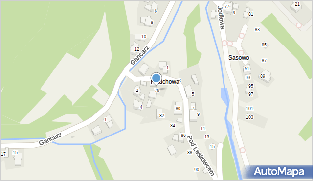 Ponikiew, Pod Leskowcem, 76, mapa Ponikiew