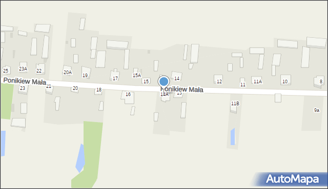 Ponikiew Mała, Ponikiew Mała, 14A, mapa Ponikiew Mała
