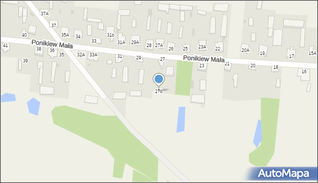 Ponikiew Mała, Ponikiew Mała, 27b, mapa Ponikiew Mała