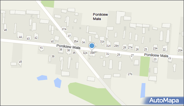 Ponikiew Mała, Ponikiew Mała, 33A, mapa Ponikiew Mała