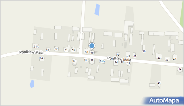 Ponikiew Mała, Ponikiew Mała, 56, mapa Ponikiew Mała