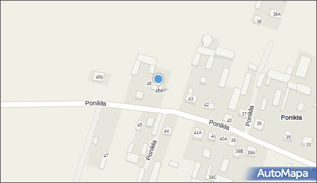 Ponikła, Ponikła, 45A, mapa Ponikła