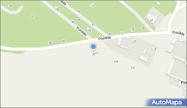 Ponikła, Ponikła, 11, mapa Ponikła