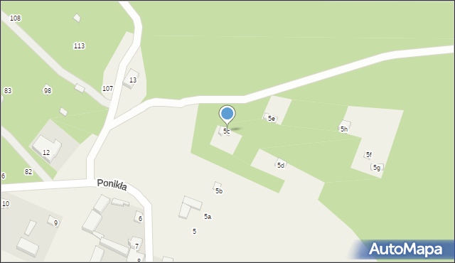 Ponikła, Ponikła, 5c, mapa Ponikła