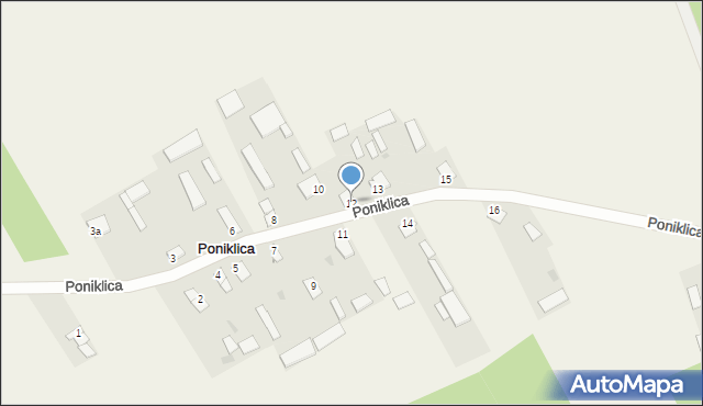 Poniklica, Poniklica, 12, mapa Poniklica