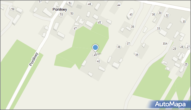 Ponikwy, Ponikwy, 43, mapa Ponikwy