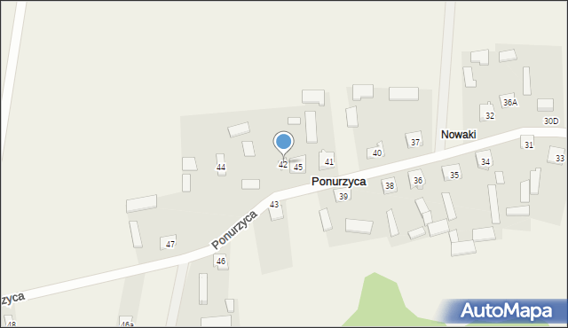 Ponurzyca, Ponurzyca, 42, mapa Ponurzyca