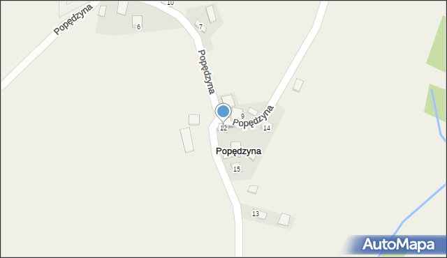 Popędzyna, Popędzyna, 12, mapa Popędzyna