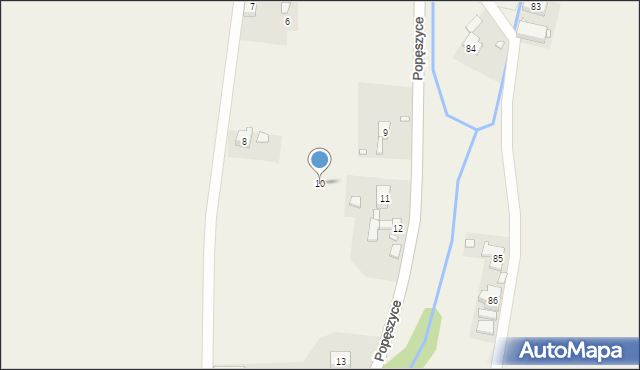 Popęszyce, Popęszyce, 10, mapa Popęszyce