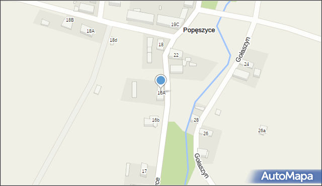 Popęszyce, Popęszyce, 16A, mapa Popęszyce