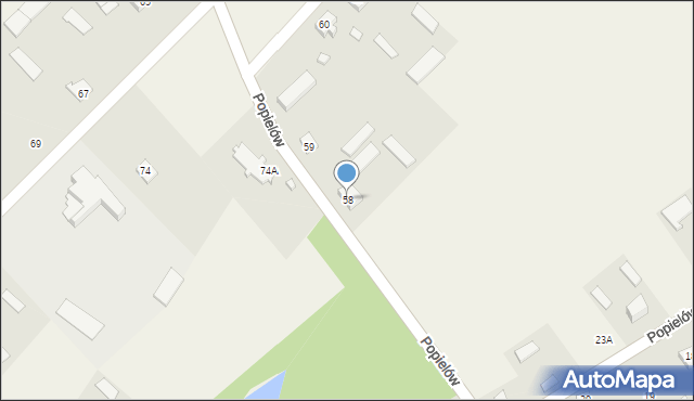 Popielów, Popielów, 58, mapa Popielów