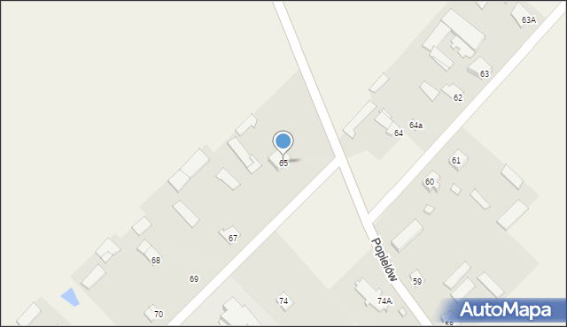Popielów, Popielów, 65, mapa Popielów