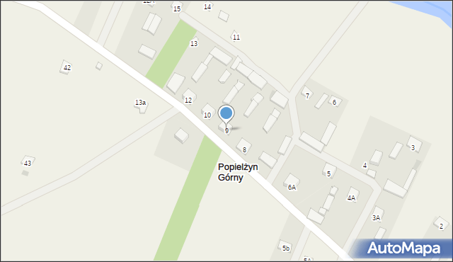 Popielżyn Górny, Popielżyn Górny, 9, mapa Popielżyn Górny