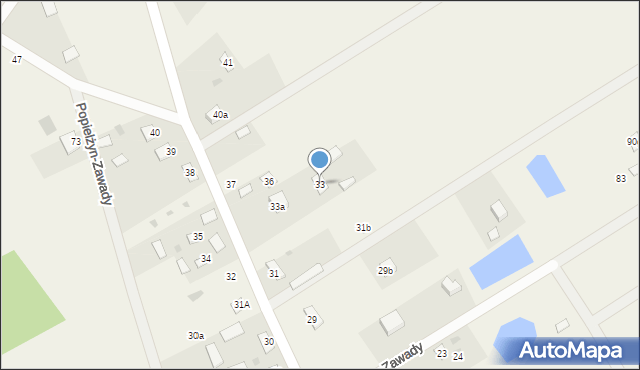 Popielżyn-Zawady, Popielżyn-Zawady, 33, mapa Popielżyn-Zawady