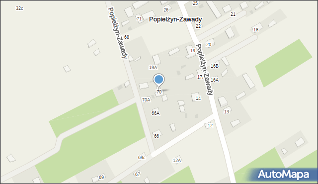 Popielżyn-Zawady, Popielżyn-Zawady, 70, mapa Popielżyn-Zawady