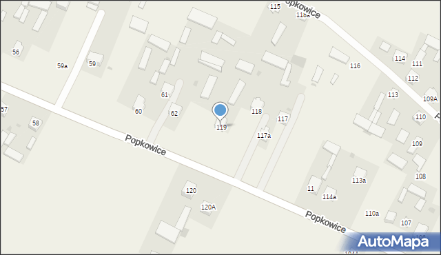 Popkowice, Popkowice, 119, mapa Popkowice