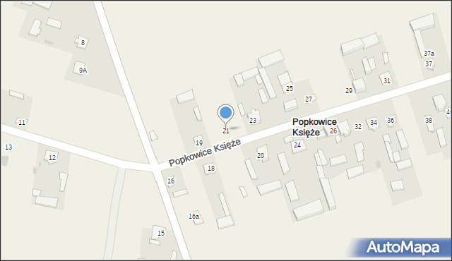 Popkowice Księże, Popkowice Księże, 21, mapa Popkowice Księże