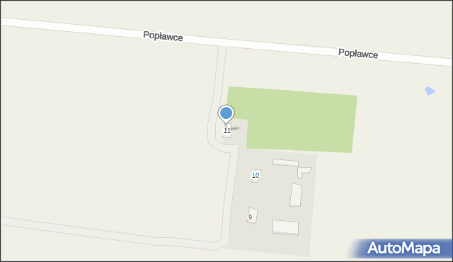 Popławce, Popławce, 11, mapa Popławce
