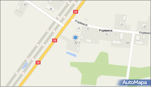 Popławce, Popławce, 23, mapa Popławce