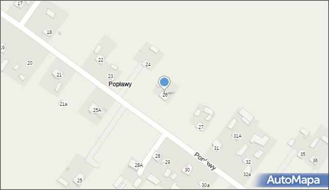 Popławy, Popławy, 26, mapa Popławy