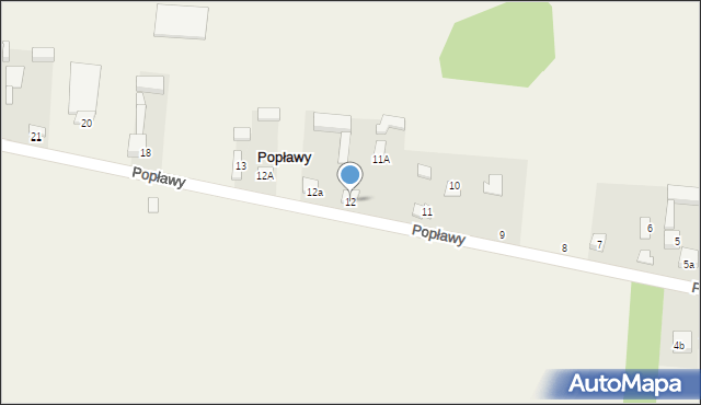 Popławy, Popławy, 12, mapa Popławy