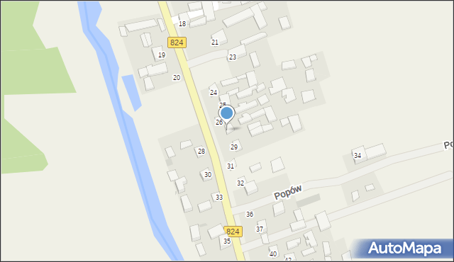 Popów, Popów, 27, mapa Popów