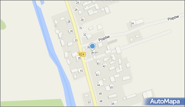 Popów, Popów, 37, mapa Popów