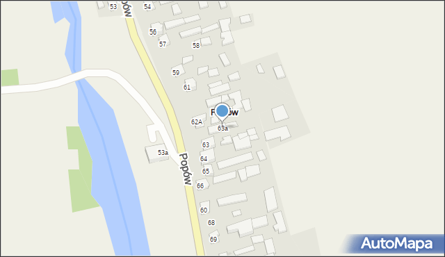 Popów, Popów, 63a, mapa Popów