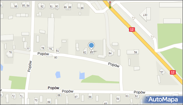 Popów, Popów, 83, mapa Popów