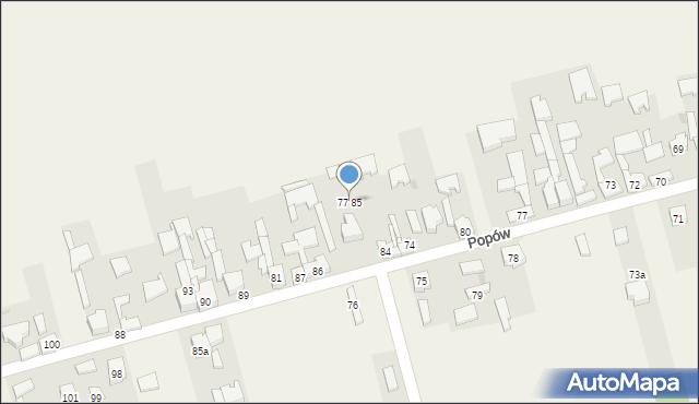 Popów, Popów, 85, mapa Popów