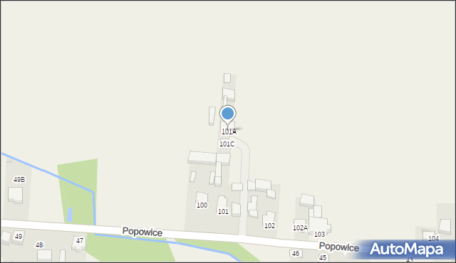 Popowice, Popowice, 101A, mapa Popowice