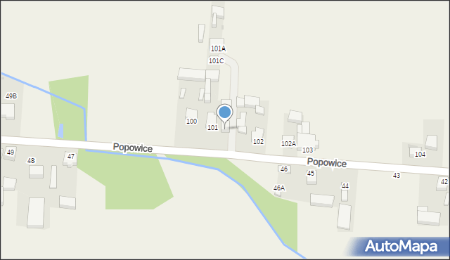 Popowice, Popowice, 101B, mapa Popowice