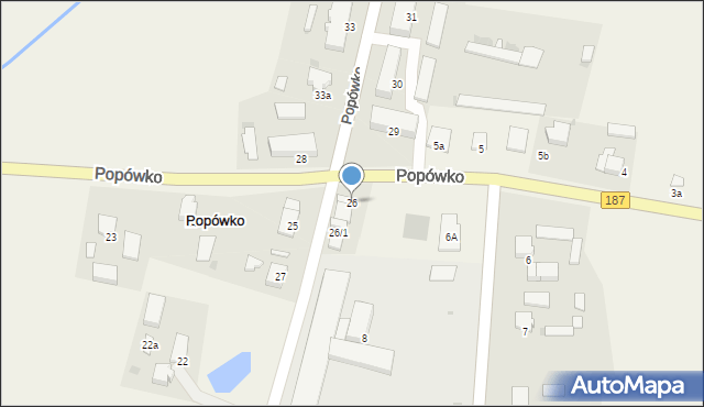 Popówko, Popówko, 26, mapa Popówko