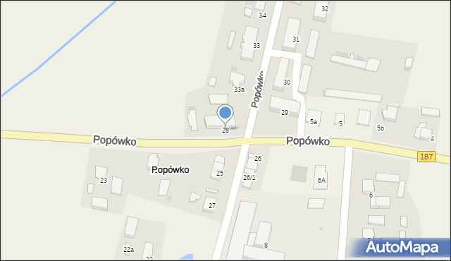 Popówko, Popówko, 28, mapa Popówko