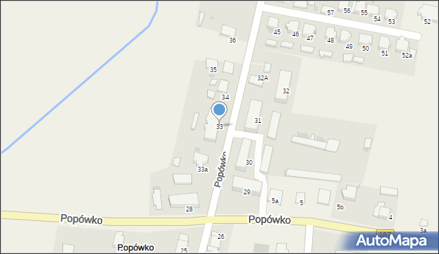 Popówko, Popówko, 33, mapa Popówko