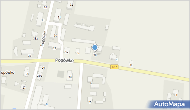 Popówko, Popówko, 5b, mapa Popówko