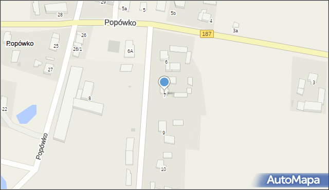 Popówko, Popówko, 7, mapa Popówko