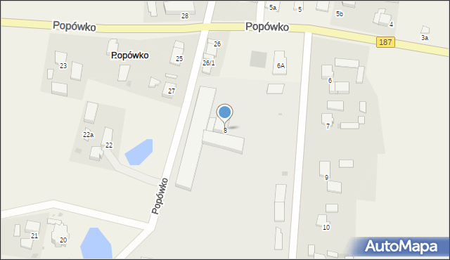 Popówko, Popówko, 8, mapa Popówko