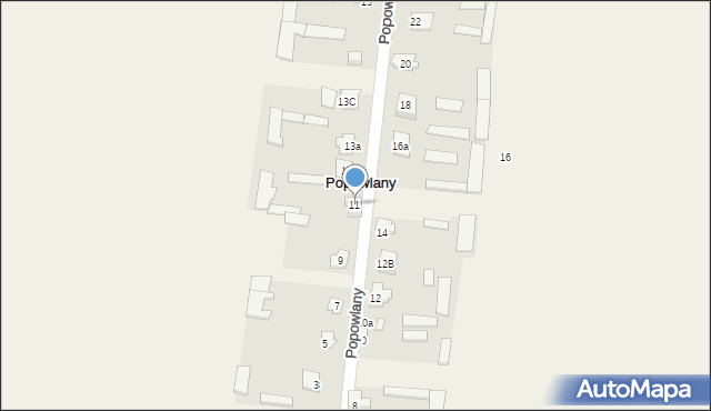 Popowlany, Popowlany, 11, mapa Popowlany