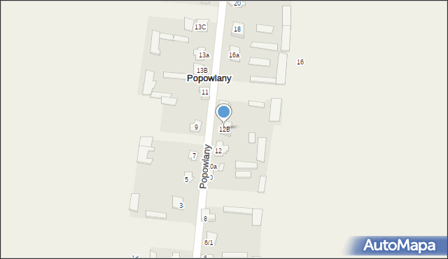 Popowlany, Popowlany, 12B, mapa Popowlany
