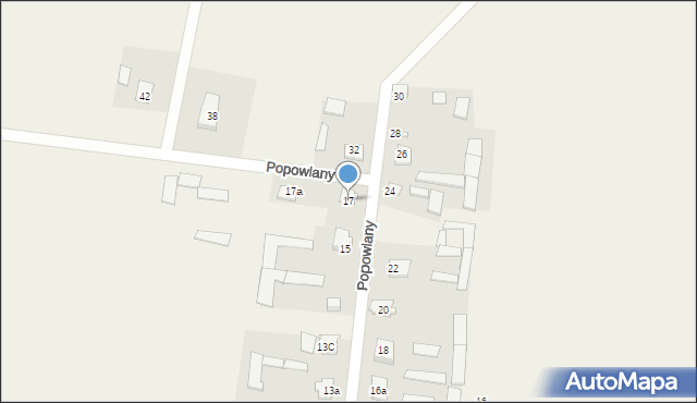 Popowlany, Popowlany, 17, mapa Popowlany