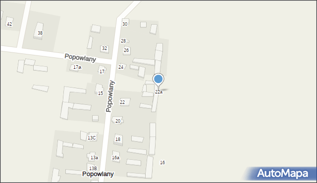 Popowlany, Popowlany, 22a, mapa Popowlany