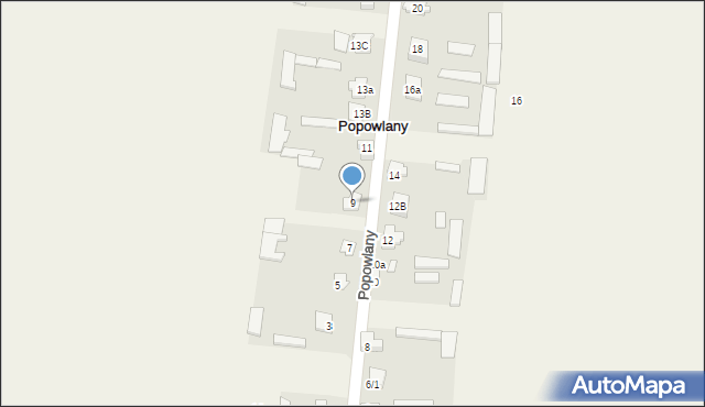 Popowlany, Popowlany, 9, mapa Popowlany
