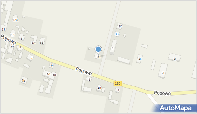Popowo, Popowo, 8H, mapa Popowo