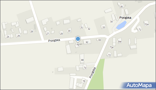 Porąbka, Porąbka, 73, mapa Porąbka