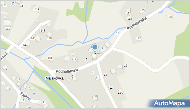 Porąbka, Podhalańska, 7, mapa Porąbka