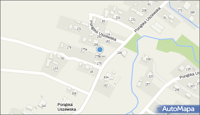 Porąbka Uszewska, Porąbka Uszewska, 275c, mapa Porąbka Uszewska